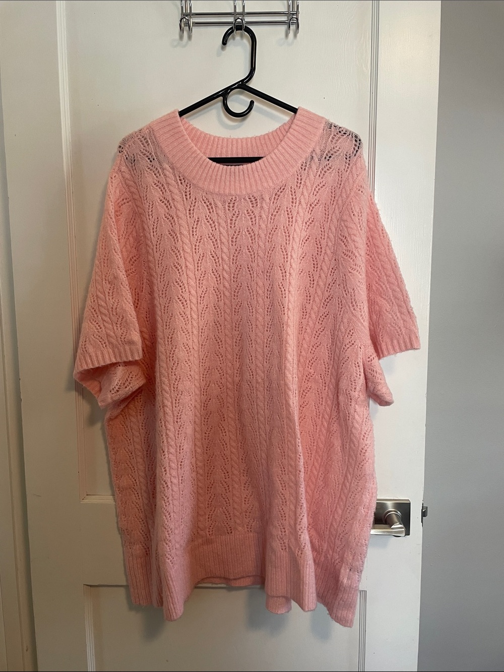 Torrid Pink Cable Knit Short-Sleeve Sweater